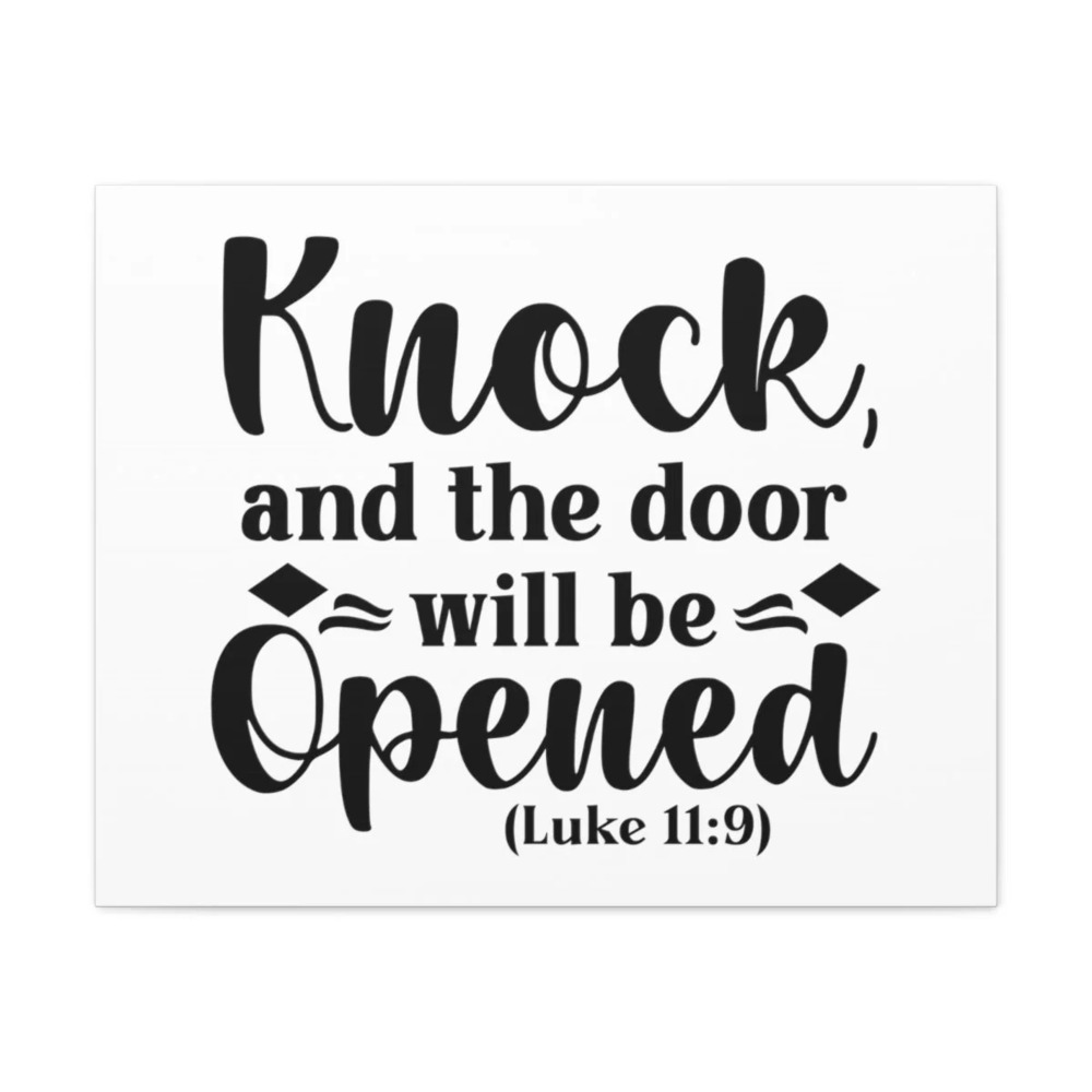 Scripture Walls Door Will Be Opened Luke 11:9 Diamonds Bible Verse Canvas